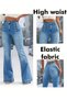 Women's High Waist Front Button Detailed Spanish Flare Wide Cut Jeans - 3