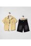 Boys' 3-Piece Shorts Set - 100% Cotton Premium Series Shirt and Denim Shorts - 4