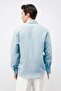 Baby Blue Modal Blend Striped Men's Shirt - 6
