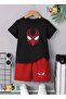 Spider Mask Printed T-Shirt Shorts Summer Children's Set
