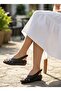 Genuine Leather Stitched Knitted Pattern with Padded Soles Mother Model Women's Sandals - 4