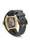Phantom Skeleton Automatic Watch for Men Luxury Tonneau Dial, Black Silicone Strap, - 3