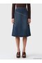 Trendlucky A-Line Jean Skirt with Zipper and Stones on the Waist - 2