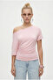 Women's Lona Waist-Slit Side Gathered Pink Knitted Blouse - 4