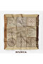 Chinese Glazed Ceramic Brown Pattern 90X90Cm Scarf/Foulard - 3