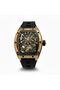 Phantom Skeleton Automatic Watch for Men Luxury Tonneau Dial, Black Silicone Strap, - 2