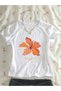 -Women's Hibiscus Flower Printed Crop T-Shirt 100% Cotton - 6