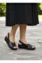 Genuine Leather Stitched Knitted Pattern with Padded Soles Mother Model Women's Sandals - 5