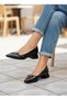 Black 3 cm Short Heel Daily Dress Shoes Pointed Toe Women's Ballet Flats - 3