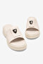 Women's Beige Comfortable Fit Slippers with Logo Detail