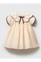 Helen Collar Embroidery Detailed Ribbed Dress Baby Girl Organic 100% Cotton Special Occasion Dress - 3