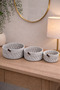 Velora Set of 3 Rope Basket Bathroom Organizer Decorative Organizer Handmade Basket Set