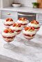 6-Piece Glass Ice Cream Bowl Set with Stand, Stylish Presentation Bowl, Dessert Fruit Serving Mug Set - 3