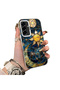 Samsung Galaxy A56 Compatible Silicone Edge Hard Back Anti-Fall Phone Case with Moon and Star Pattern - 4