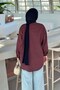 Scarf Detailed Shirt in Plum Color - 4