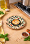 Coffee Themed Cork Trivet Pot Pan Mat 19cm Diameter 1cm Thickness