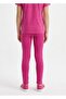Girls Basic Solid Leggings - Fuchsia color - 4