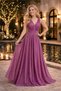 Women's Purple V-Neck Glitter Tulle Evening Dress Nbs9223 - 2