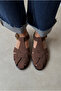 Women's Sandals Brown Suede - 4