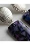Purple Drip Polymer Clay Handmade Nail Earrings (Stainless Steel Hardware) - 3