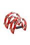 Tambourine Metal Half Moon Musical Instruments Double Row Metal Jingles In Red Finish - 7