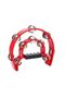 Tambourine Metal Half Moon Musical Instruments Double Row Metal Jingles In Red Finish