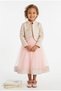 Girls Party Dress with Mandarin Collar Jacket Long Sleeve