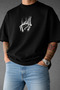 Unisex Human Figure Printed Front Back Oversize T-Shirt 100% Cotton Streetwear - 2