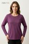 Women's Violet Spring Pattern Collar, Chest Embroidered, Stoned Mother Combed Cotton Blouse