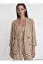 Nevavm Double-Breasted Collar Striped Women's Blazer Jacket - 2
