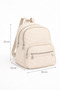 4-Compartment Cream Multi-Compartment Fabric Women's Backpack with Adjustable Straps – Daily Use - 4