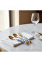 Gold Cutlery Set with Blue & White Handles (24 Pieces) - 2