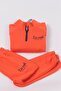 Boy's Orange Half-Zipper Embroidered Detailed Tracksuit Set - La Ciel Paris - 2