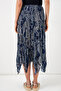 Women's Asymmetrical Tulle Chiffon Skirt 8061 - Navy Blue - 6