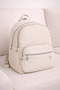 4-Compartment Cream Multi-Compartment Fabric Women's Backpack with Adjustable Straps – Daily Use
