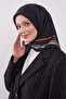 وشاح ملكي بنمط حزام باللونين الأسود والرمادي - 3