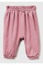 Baby rose dust velvet pants with bow and label detail