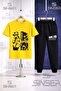 Children's Dare to Start Black Printed T-Shirt Tracksuit Set