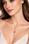 Brass Chain Pink Gold Color Zircon Stone Y Necklace - 2