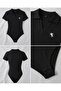 Polo Collar Ribbed Lycra Premium Bodysuit - 2
