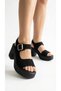 Side Buckle, Closed Side, Women's High Padded Heel Slippers, Sandals, Shoes