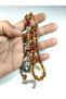 Wolf Headed German Silver Tassel Combination with Silver Nakkaş Imame Clasp Amber - 5