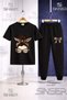 Children's Girls' Leopard Ribbon Printed T-Shirt and Sweatpants Set