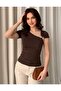New Product Short Sleeve Modal Fabric Women's Blouse with Shoulder Accessories - 3