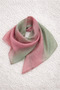 100% Pure Silk Hand Painted Square Scarf - 55 X 55 Design - Pink - Green - 3