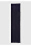 Boy's navy blue wool and viscose blend logo embroidered scarf - 2