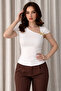 New Product Short Sleeve Modal Fabric Women's Blouse with Shoulder Accessories - 2