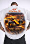 Unisex Jeddah Gp Night Circuit Front and Back Printed Oversize T-Shirt 100% Cotton Racing