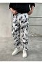 Batik Patterned White Parachute Pants - 6