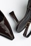 Gevis Stitched Detailed Brown Patent Leather Women's Heeled Shoes - 3